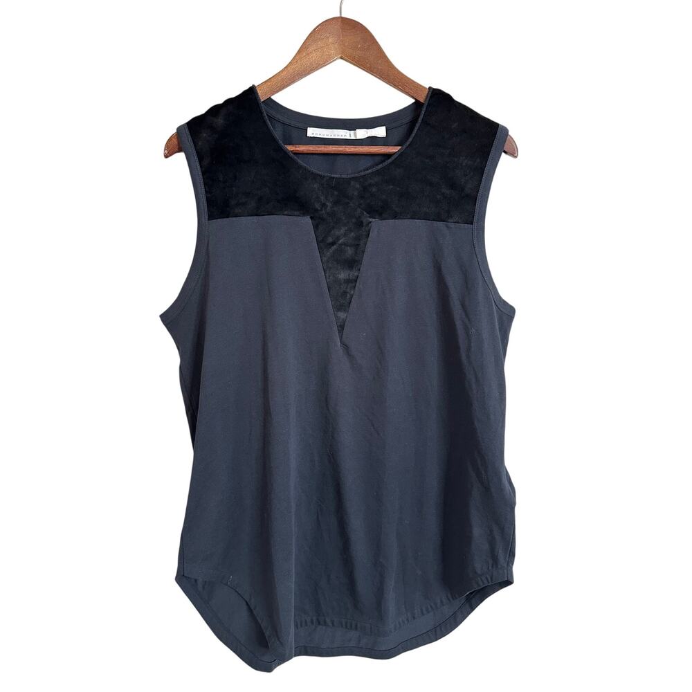 Dorothee Schumacher Mixed Media Contrast Panel Sleeveless Top Womans Large